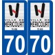 70 Héricourt logo autocollant plaque stickers ville