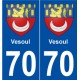 70 Vesoul blason autocollant plaque stickers ville