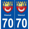70 Vesoul blason autocollant plaque stickers ville