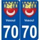 70 Vesoul blason autocollant plaque stickers ville