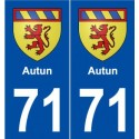71 Autun blason autocollant plaque stickers ville