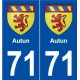 71 Autun blason autocollant plaque stickers ville