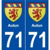 71 Autun blason autocollant plaque stickers ville