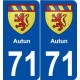 71 Autun blason autocollant plaque stickers ville