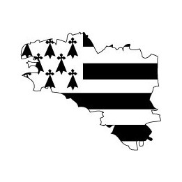 Autocollant drapeau Breton Breizh Bretagne gwen ha du