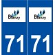 71 Blanzy logo autocollant plaque stickers ville