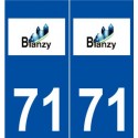 71 Blanzy logo autocollant plaque stickers ville