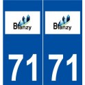 71 Blanzy logo autocollant plaque stickers ville