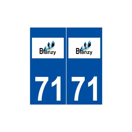 71 Blanzy logo autocollant plaque stickers ville