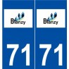 71 Blanzy logo autocollant plaque stickers ville
