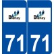 71 Blanzy logo autocollant plaque stickers ville