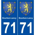 71 Bourbon-Lancy blason autocollant plaque stickers ville