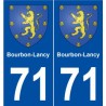 71 Bourbon-Lancy blason autocollant plaque stickers ville