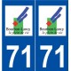 71 Bourbon-Lancy logo autocollant plaque stickers ville