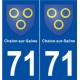 71 Chalon-sur-Saône blason autocollant plaque stickers ville
