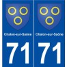 71 Chalon-sur-Saône blason autocollant plaque stickers ville