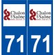 71 Chalon-sur-Saône logo autocollant plaque stickers ville