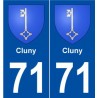 71 Cluny blason autocollant plaque stickers ville