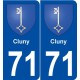 71 Cluny blason autocollant plaque stickers ville