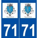71 Cluny logo autocollant plaque stickers ville