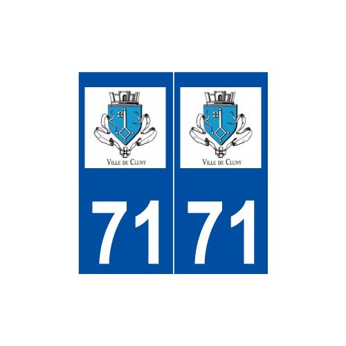 71 Cluny logo autocollant plaque stickers ville