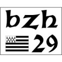 Autocollant 29 BZH drapeau Breton Breizh Bretagne