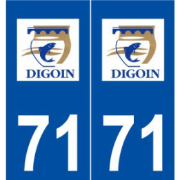 71 Digoin logo autocollant plaque stickers ville