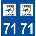 71 Digoin logo autocollant plaque stickers ville