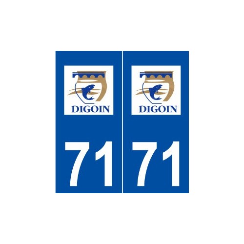 71 Digoin logo autocollant plaque stickers ville
