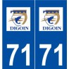 71 Digoin logo autocollant plaque stickers ville