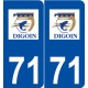 71 Digoin logo autocollant plaque stickers ville