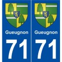 71 Gueugnon blason autocollant plaque stickers ville