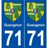 71 Gueugnon blason autocollant plaque stickers ville