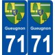 71 Gueugnon blason autocollant plaque stickers ville