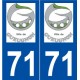 71 Gueugnon logo autocollant plaque stickers ville