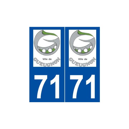 71 Gueugnon logo autocollant plaque stickers ville