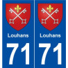 71 Louhans blason autocollant plaque stickers ville