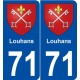 71 Louhans blason autocollant plaque stickers ville
