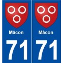 71 Mâcon blason autocollant plaque stickers ville