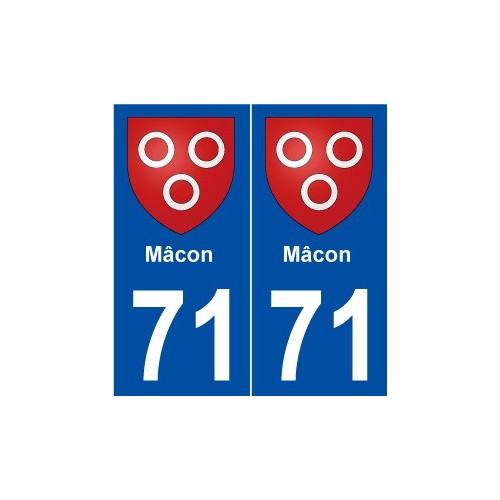 71 Mâcon blason autocollant plaque stickers ville