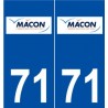 71 Macon logotipo de la etiqueta engomada de la placa de pegatinas de la ciudad