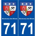 71 Montceau-les-Mines's coat of arms sticker plate stickers city