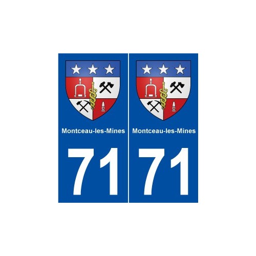 71 Montceau-les-Mines blason autocollant plaque stickers ville