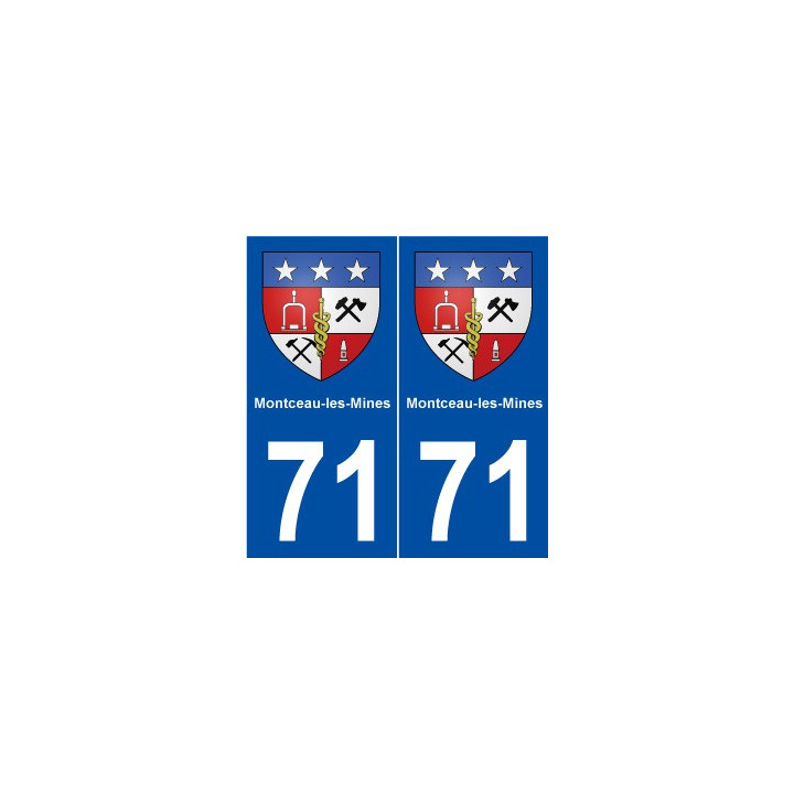 71 Montceau-les-Mines blason autocollant plaque stickers ville