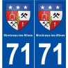 71 Montceau-les-Mines blason autocollant plaque stickers ville