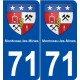 71 Montceau-les-Mines blason autocollant plaque stickers ville