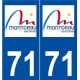 71 Montceau-les-Mines logo autocollant plaque stickers ville