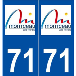 71 Montceau-les-Mines logo autocollant plaque stickers ville