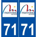71 Montceau-les-Mines logotipo de la etiqueta engomada de la placa de pegatinas de la ciudad