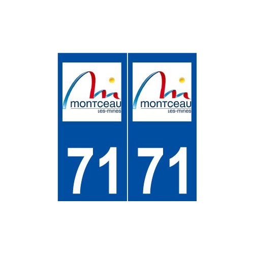 71 Montceau-les-Mines logo autocollant plaque stickers ville